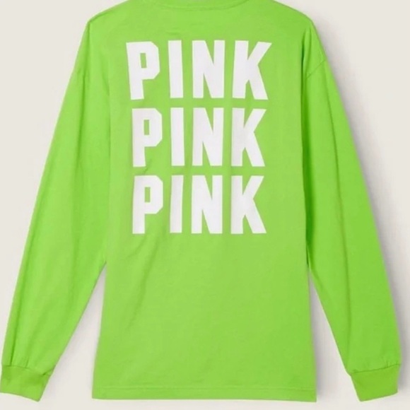 PINK Victoria Secret Long Sleeve Campus Tee- size XS - Picture 3 of 6